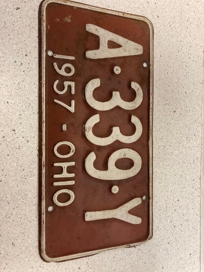 1957 Ohio license plate