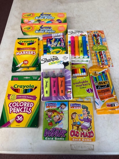 Markers paint pencils etc