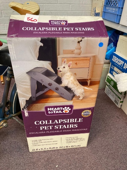 collapsible pet stairs open box