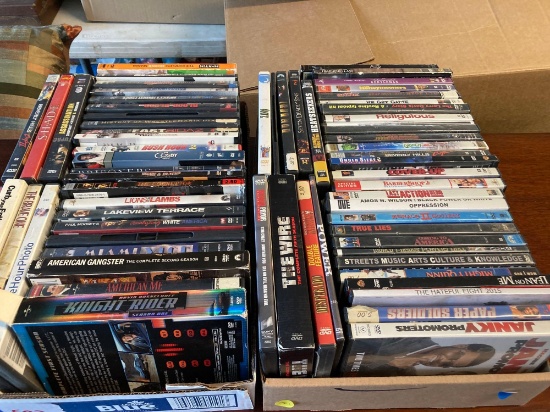 Two flats of DVDs