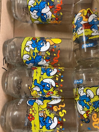 Smurf in Flintstone glasses