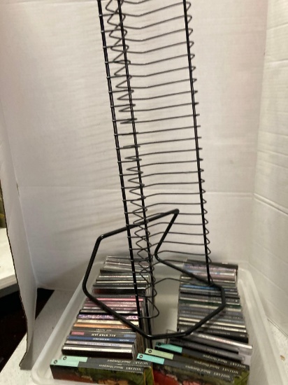 CDs with cd rack