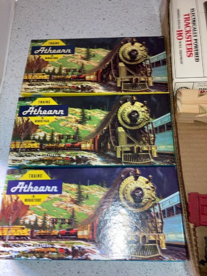 empty train boxes train whistle miniature cars trucks