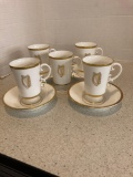 Royal Worcester harp cups and saucers