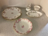 Royal Albert Brigadoon cream sugar and tray porcelain