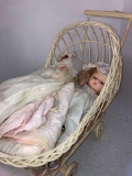 vintage baby doll buggy with dolls