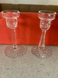 signed Waterford crystal candlesticks
