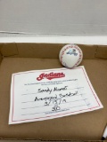 Sandy Alomar autographed baseball 2019 Cleveland Indian?s poster schedule