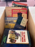 Box of coloring books etc