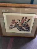 framed giraffe print