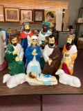 Vintage Empire blow mold nativity set 9 pieces