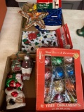 Vintage Christmas ornaments garland etc