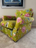 contemporary chair bright lime green flowers