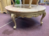 round marble top coffee table 36 inch diameter 15 inches tall