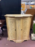 paint decorated Consol cabinet 33 inches wide 14 inches deep 36 inches tall