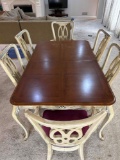 Vintage white furniture company table 6 chairs