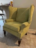 LaneVenture furniture bright lime green wing back chair nail head trim