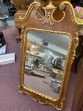 ornate wood gold wash burled wall mirror