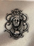 Metal door knocker Greek Goddess head 10.75 inches
