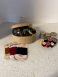 vintage buttons and thread