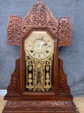 Ingraham fancy gingerbread clock 22 inches tall