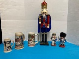 3 steins and 3 nutcrackers