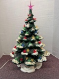 Vintage Fancy Christmas tree with music box works fine 23 inches tall
