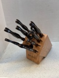 Cutco knife and utensil set in wooden block great condition
