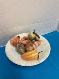 Vintage Marble Fruit in Marble Compote