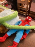 box full of plush toys