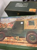 combat man?s equipment case empty woodbox G.I. Joe label with dolls