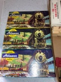 empty train boxes train whistle miniature cars trucks