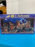 Halloween lighted porcelain house set