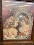 framed art carved wood frame 25 x 28