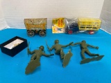 Metal wagon toy farm truck soldiers