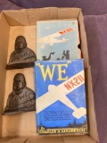 Charles A. Lindbergh autobiography and cast iron bookends