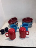 fiesta bowls mugs salt and pepper shakers