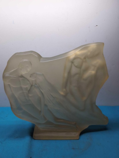 Lucite loving couples sculpture