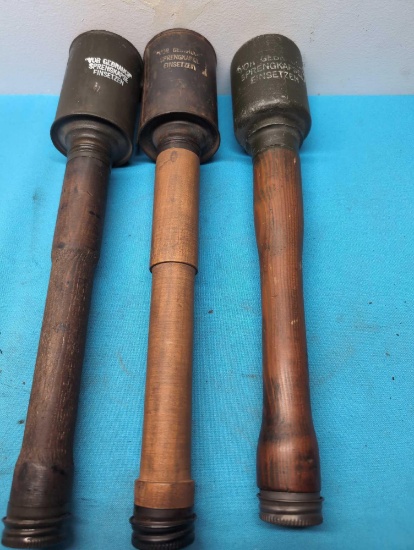3 World War II German dummy grenades