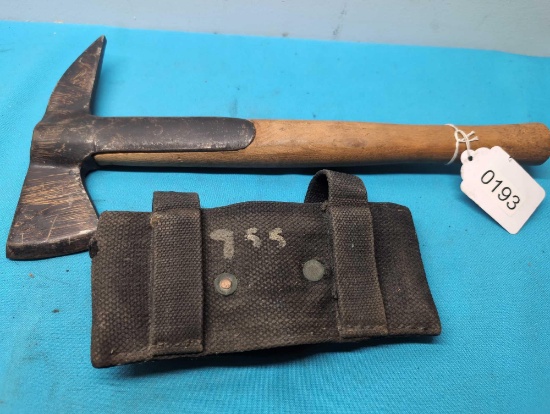 Fire axe and canvas sheath