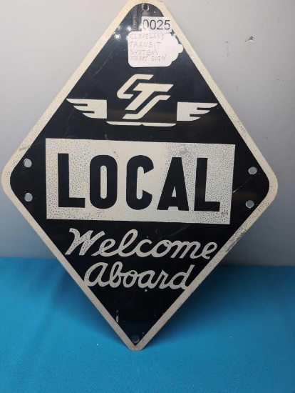 Cleveland Transit System bus street sign