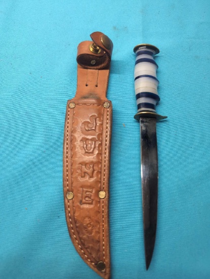G Hinton artist made sheath knife