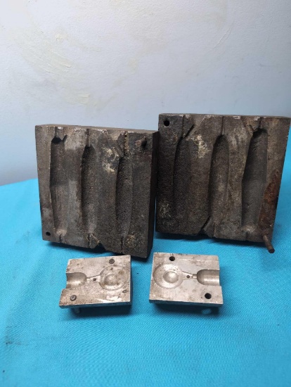 Antique fishing sinker molds
