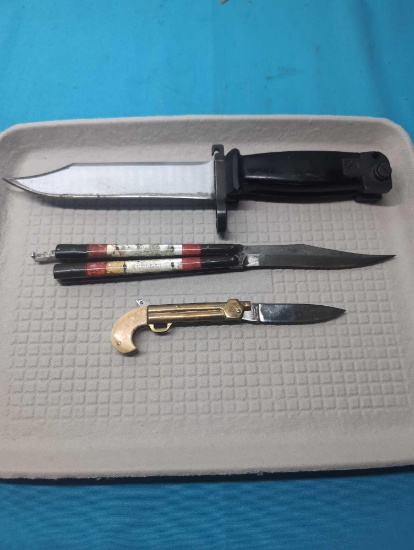 AK47 bayonet 2 knives butterfly and pistol