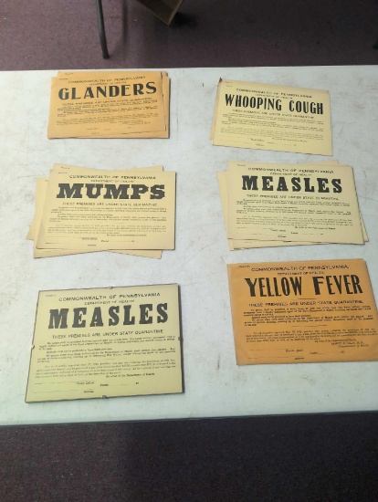 1900s Quarantine door posters