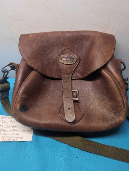 Vintage leather hunting bag