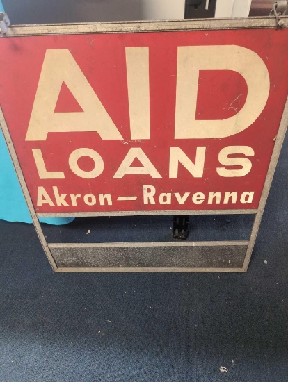 Hanging sign AID Loans Akron Ravenna