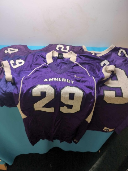 3 Amherst College football jerseys