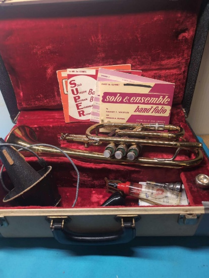 E K Blessing cornet in case