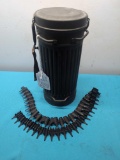 WW II German gas mask canister etc